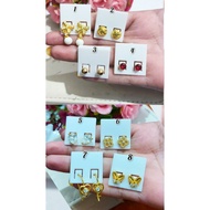 24k gold plated coin metal earrings