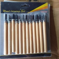 SELLERY Wood Carving Tools Set 12 Lino Cut Tools Cukil Kayu Pahat Ukir