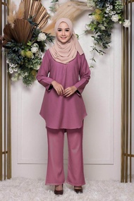 [ RAYA 2021 ] BAJU MUSLIMah BLOUSE SUIT SET SUIT PLAIN (BAJU&amp;SELUAR Palazo ) Hot Selling DESIGN BAJU VIRAL BAJU RAYA 2021