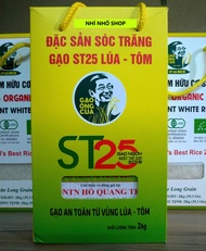 GẠO ÔNG CUA ST25 LÚA TÔM SẠCH (hộp 2kg) - HỘP QUÀ XUÂN