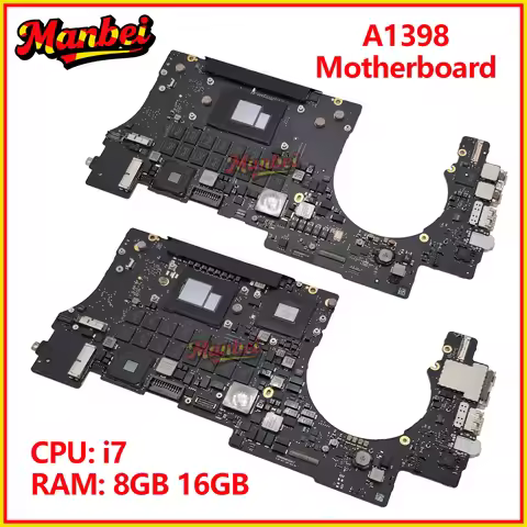 Tested Original A1398 Laptop Motherboard For Macbook Pro 15" Retina A1398 Logic Board i7 8GB 16GB 20