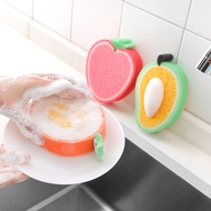 20211 Pc Fruit Style Thicken Sponge Scouring Pad Strong Decontamination Dishcloth Wipe Sponge Kitche