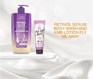 Luxe Organix Retinol Serum Body Wash and KMB Lotion Fly Me Away