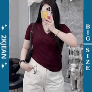 Bigsize Women's T-shirt 55–90kg Turtleneck/Round Neck Short Sleeves Soft Stretch Borip Silk AT9006 –