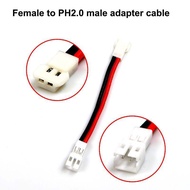 【S】5Pcs PH2.0 Male/Female To MX2.54mm Lithium Battery Conversion Cable 24AWG Length 5cm Silicone Wir