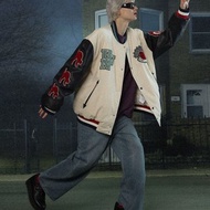 UNVESNO 毛巾繡怪奇棒球服棉服國潮牌棉衣美式夾克外套男 CT-2120