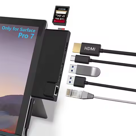 USB C HUB For Microsoft Surface Pro 7 Adapter Dock With Multi Port Hub USB 3.1 To HDMI 4K 100Mb RJ45