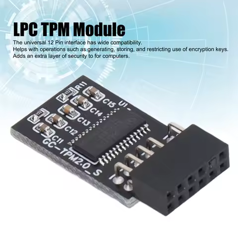 TPM 2.0 Module LPC SPI 12Pin Remote Card Encryption Security Board Accessory for GIGABYTE Remote Car