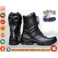 PRIA Premium - PDL Shoes Men BOOTS SAFETY Iron Shoes TNI POLRI Leather PREMIUM