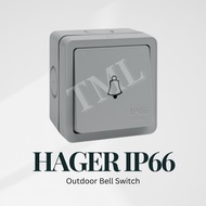 Hager Outdoor Weatherproof IP66 Door Bell Switch 10A Waterproof