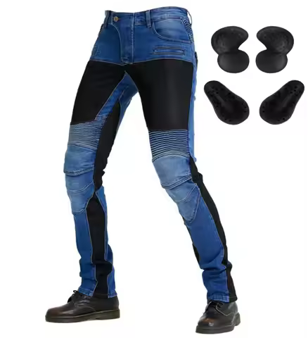 Men Motorcycle Pants Aramid Motorcycle Jeans Protective Gear Riding Touring Black Motorbike Trousers