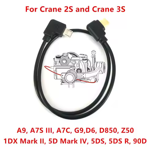 Type-C to Micro USB Camera Control Cable for ZHIYUN Crane 2S 3S Crane2s Crane3s & Canon 90D 5D Mark 