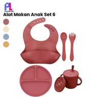 Pasarline 1 Set of 6 pcs Children's Cutlery Silicone Material Baby Eating Utensils Baby Eating Utens