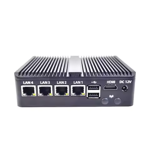12th GEN Pfsense Router N100 4*225/226 Lans Fanless Mini Pc 8+128 N100 Firewall Router Pc Network Ap