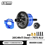 GPM (No Diffs Oil) 20CrMnTi Steel + 7075 Alloy Complete Center Differential 38T 0.8 Mod & Motor Plat