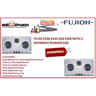 FUJIOH FH-GS5530 SVSS GAS HOB WITH 2 DIFFERENT BURNER SIZE