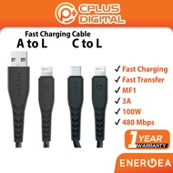 Energea Lighting Cable NyloFlex C94 / C89 MF1 Fast Charging Fast Transfer 480 Mbps 100W 3A