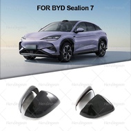 LHD RHD For BYD Sealion 7 Sea lion 07 EV 2024 2025 Carbon Car Side Rearview Mirror Cover Trim Sticke
