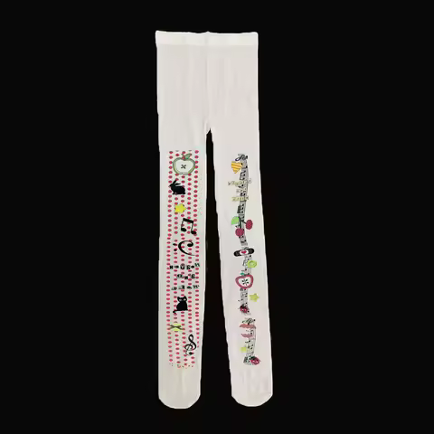 Y2K style white cartoon printed pantyhose Harajuku fashion casual role-playing cute socks Kawaii 200