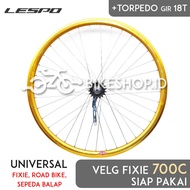 Wheelset Bicycle Rims Uk 700c 3cm Alloy Gold Torpedo Rims Wheels Ready To Be Fixie Racing Road Bike LESPO | High Quality