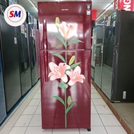 Kulkas polytron PRB-217, kulkas polytron 2pintu dengan motif bunga..