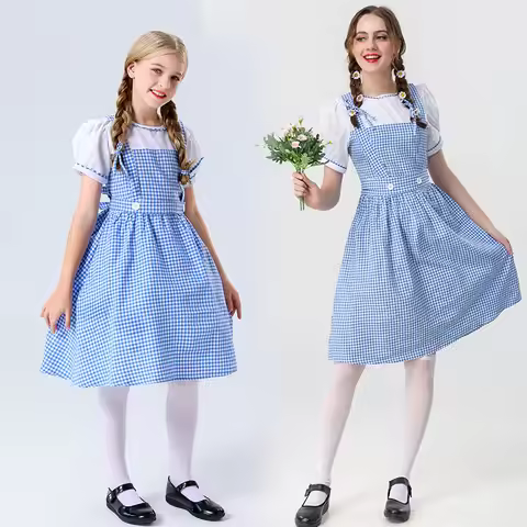 Medieval Children's Dorothy From The Wizard of Oz Costume Maid Children's Day Pastoral Character Sho