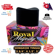 Songkok Dewasa Baldu Hitam Tinggi 3 3/4, 4 1/2, 5 Inci Sekolah Agama Nikah Hantaran Kahwin Baldu Bia