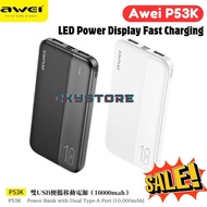 A-wei P53K 10000mAh 2 USB Port USB Output Micro Type C Input 2.1A LED Power Display Fast Charging