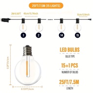 cod LED G40 Ball String Lights Waterproof Outdoor Garden Garland String Lights Terrace Garden Pub Ch