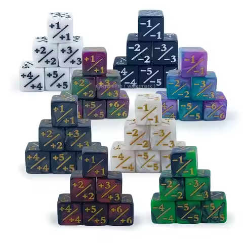 6pcs Counters Token Dice Compatible with Magic The Gathering Dices Cube Loyalty Counter Dice Set for