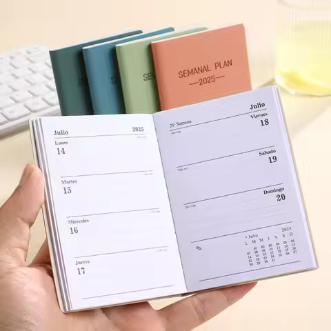 2025 A7 Spanish Agenda Book Morandi Color Notebook Daily Weekly Monthly Planner Notebook To Do List 