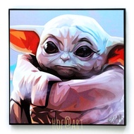 Baby Yoda โยดา Jedi เจได Star Wars สตาร์วอร์ส รูปภาพ​ติด​ผนัง​ pop art แต่งบ้าน ของขวัญ กรอบรูป​ โปสเตอร์ flashsale ลดกระหน่ำ