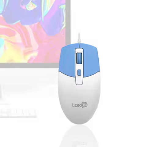 Wired Mouse USB Optical Office Mouse 800 1200 1600 DPI Ergonomic 4D Scroll Wheel 1.4m Cable Plug-and