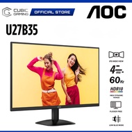 AOC 27" U27B35 4K UHD LED (3840x2160 @60Hz) IPS Panel LCD Monitor (4ms (GtG), Input: HDMI + DP, VESA