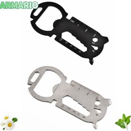 IARMARIOQR EDC Tools Card, Stainless Steel Black Outdoor Gadgets, Portable Silver Multifunction Beer