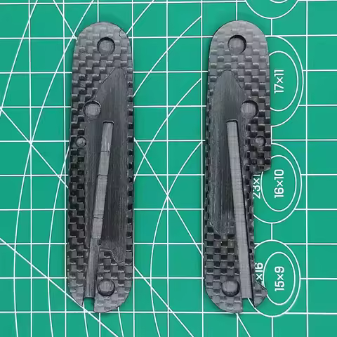 1 Pair Hand Made Carbon Fiber Scales for 84 mm Victorinox Swiss Army Knife