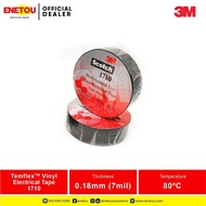 [10 ROLLS] 3M TEMFLEX 1710  VINYL (FLAME RETARDANT) ELECTRICAL TAPE 18MM X 10M (BLACK)