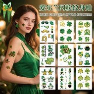 New Irish Patrick Clover Glitter Tattoo Stickers Waterproof Children's Party Party Disposable Sticke