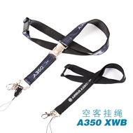 Ready Stock!AIRBUS Airbus A350 double-engine long-distance civil aviation pilot certificate set lanyard crew card set ba