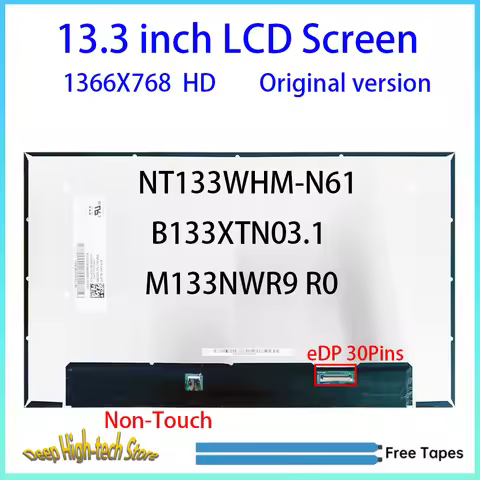 13.3" HD LCD Screen NT133WHM-N61 M133NWR9 R0 B133XTN03.1 For Dell Latitude 7300 7310 5300 5310 Displ