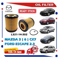 S2U Oil Filter Mazda 3 6 CX7 Ford Escape 2.3 L321-14-302 Penapis Minyak Hitam Kereta