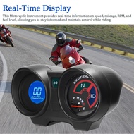 LCD Motorcycle Speedometer Odometer 10000RPM 199KM/H Electric Tachometer Fuel Level Guage 12V Suppor