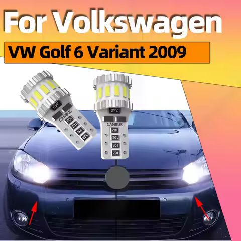 2Pcs For Volkswagen VW Golf 6 Variant 2009 LED Car Wedge Light W5W T10 LED Auto Lamp Bulb 6000K 12V 