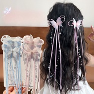 Fairy Tassel Butterfly Ribbon Bow Hair Clip Bow Hair Accessory for Kids Children