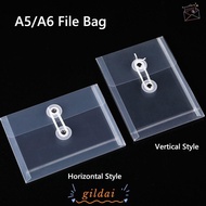 GILDAI File Folder, Transparent Plastic File Bag, Thickened Waterproof A5/A6 Card Paper File Holder
