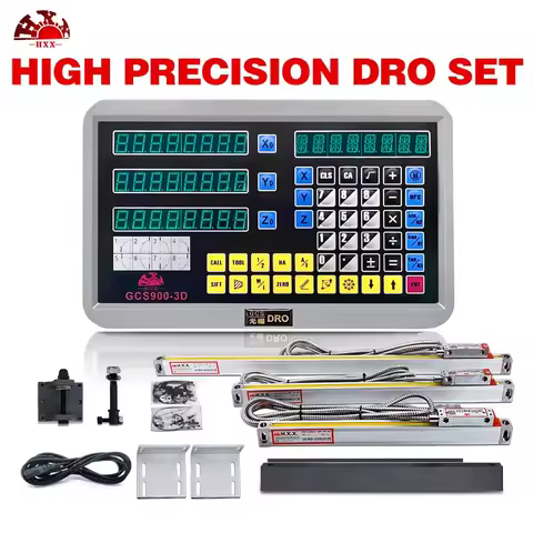 3 Axis Dro Kit GCS900 Digital Readout Lathe Dro Set with 3 Pieces 0-1000mm Linear Scale Encoder Sens