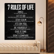 7 Rules of Life Motivational Wall Canvas Painting Modern Posters and Prints Pictures Artwork 49HAO