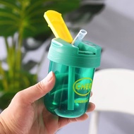 KEKEBEBE 330ml CHER Duo Way School Kids Mini Water Bottle With Straw Drinking Children Small Bottles