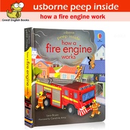 Usborne Peep Inside How A Fire Engine Works Board Book by GreatEnglishBooks
