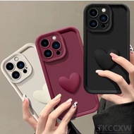 3D Love Heart Solid Color Case For Realme 6i 5i 5 5s C15 C20 C11 2021 C53 C55 C65 C25 C25Y C21Y C25Y